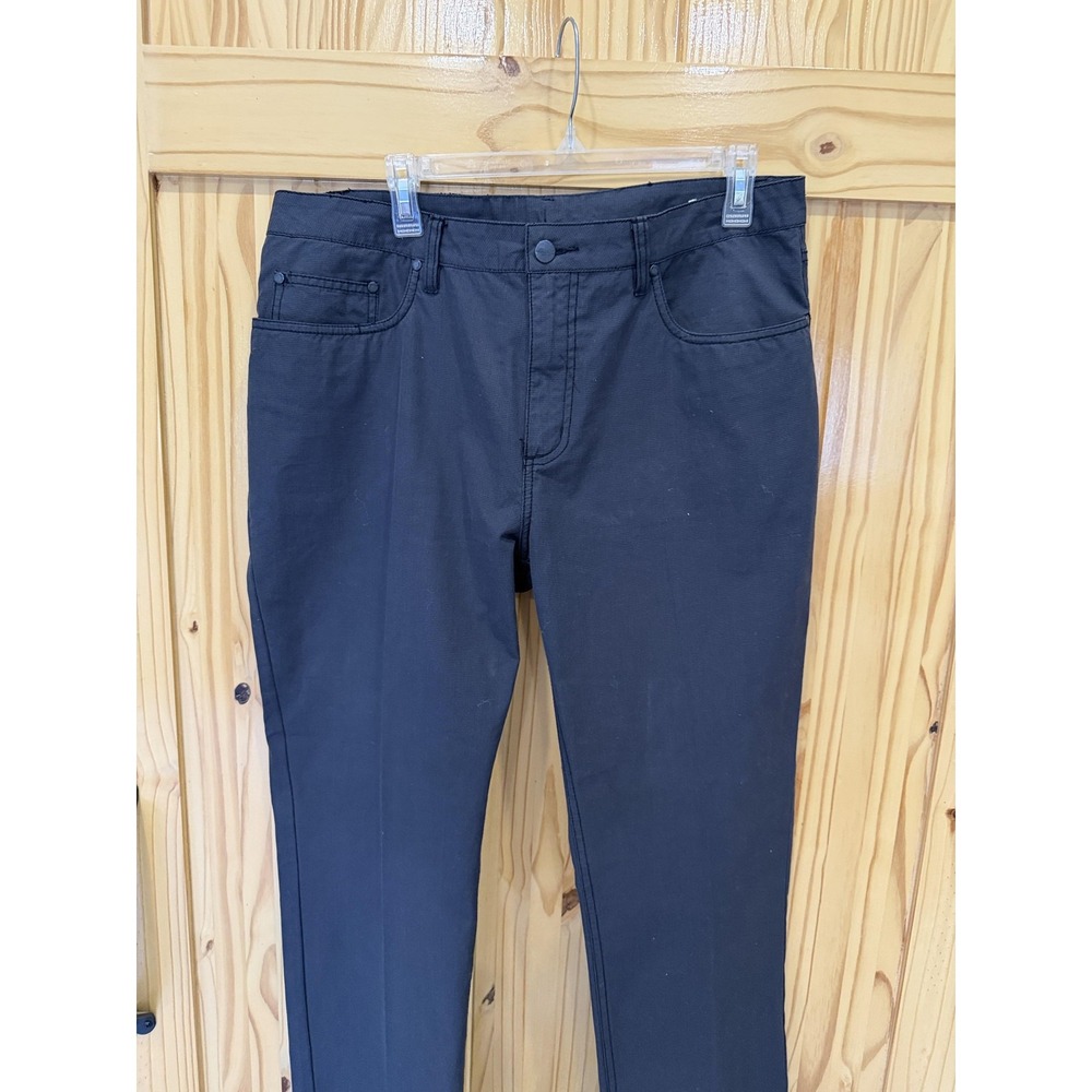 Kenneth Cole New York Pants Mens Black Straight Fit 5 Pocket Chino SM2A9519